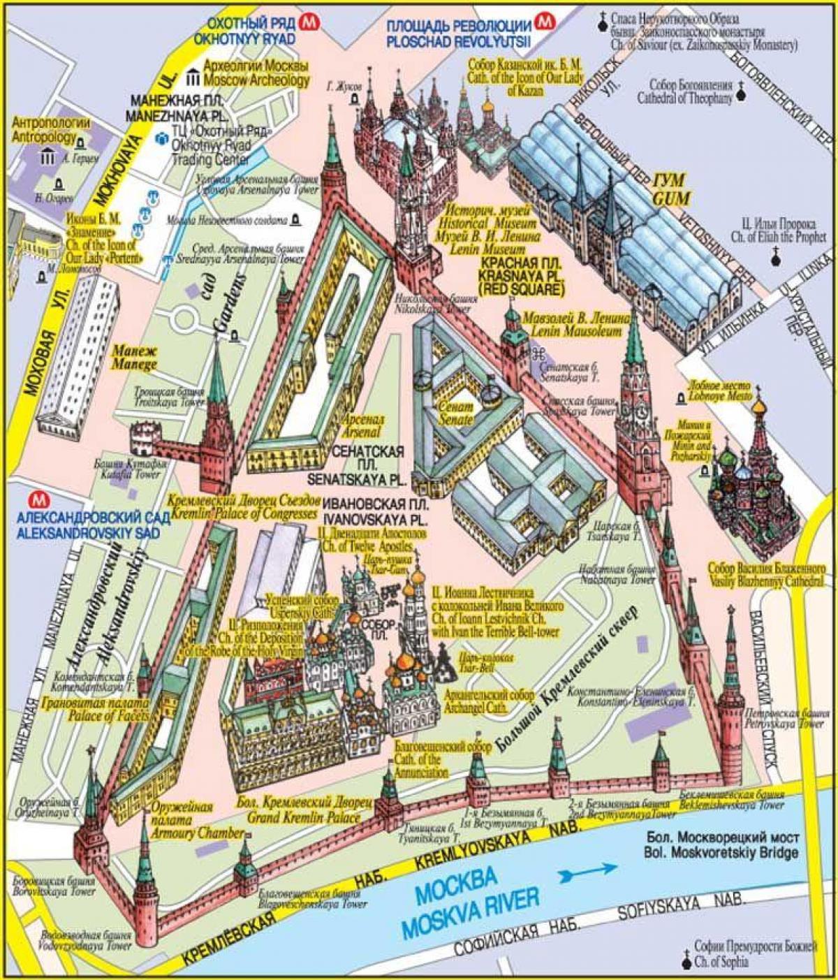 Praza vermella de Moscova mapa