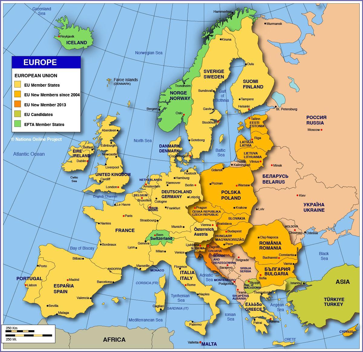 Moscova no mapa de europa