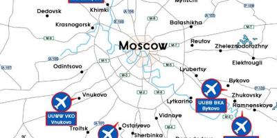 Mapa de Moscova aeroportos
