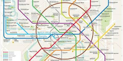 Mapa de metro de Moscova inglés e ruso