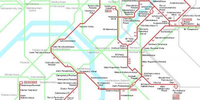 Mapa de Moskva tranvía