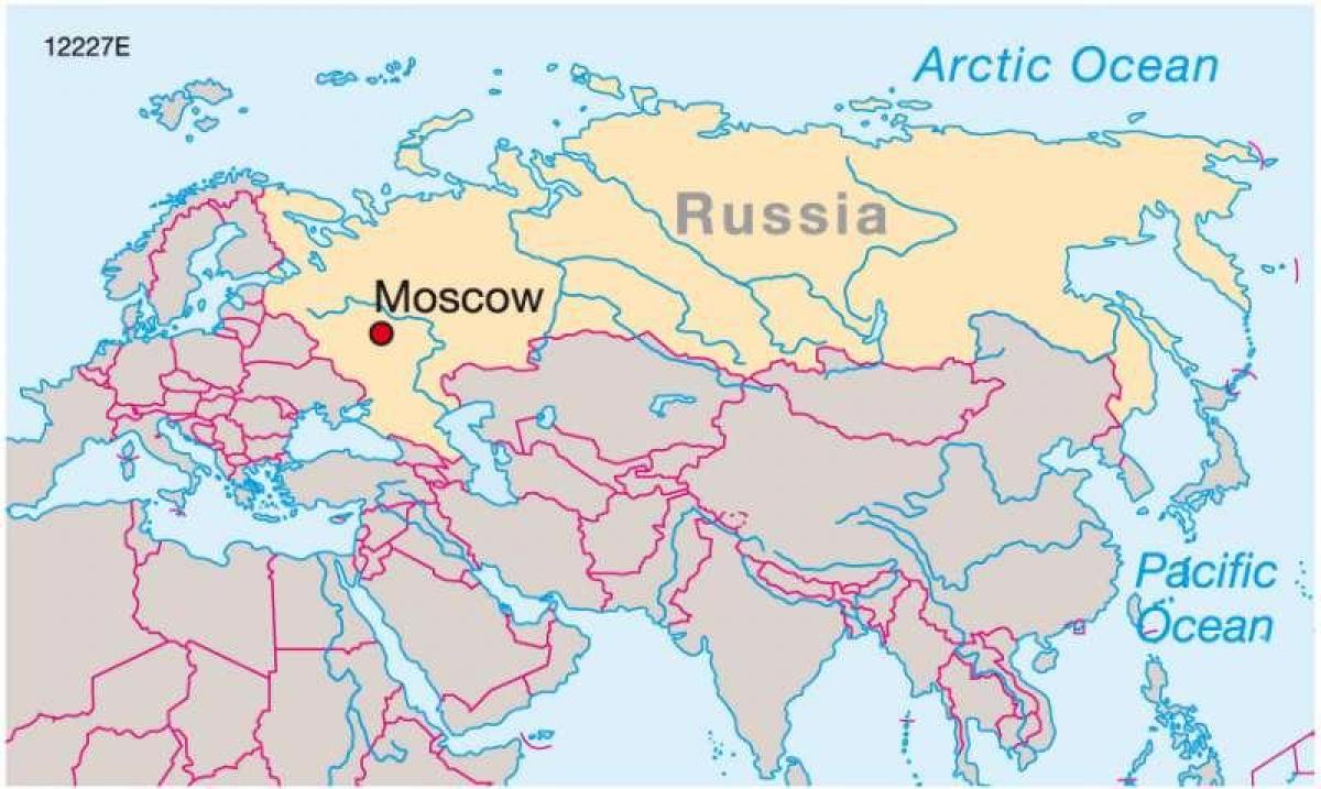 Moscova no mapa de Rusia