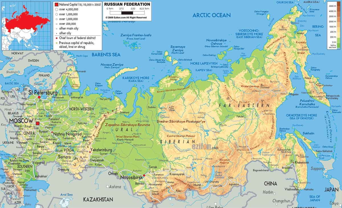 Rusia, Moscova mapa