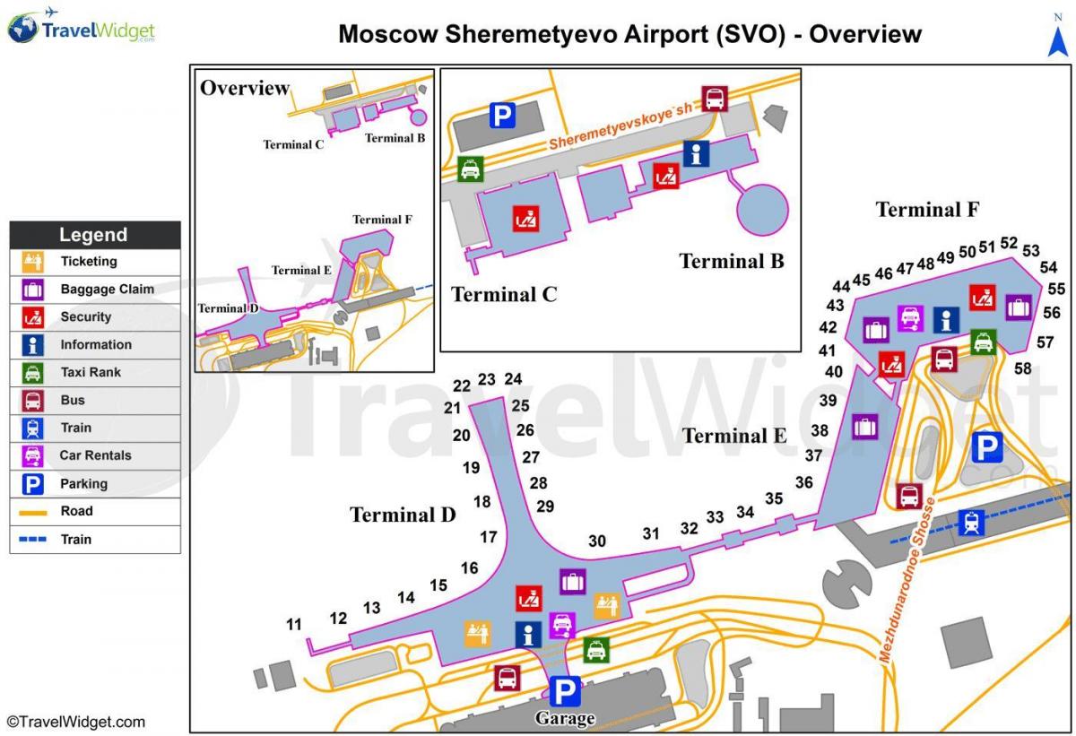 Moscow Sheremetyevo aeroporto mapa