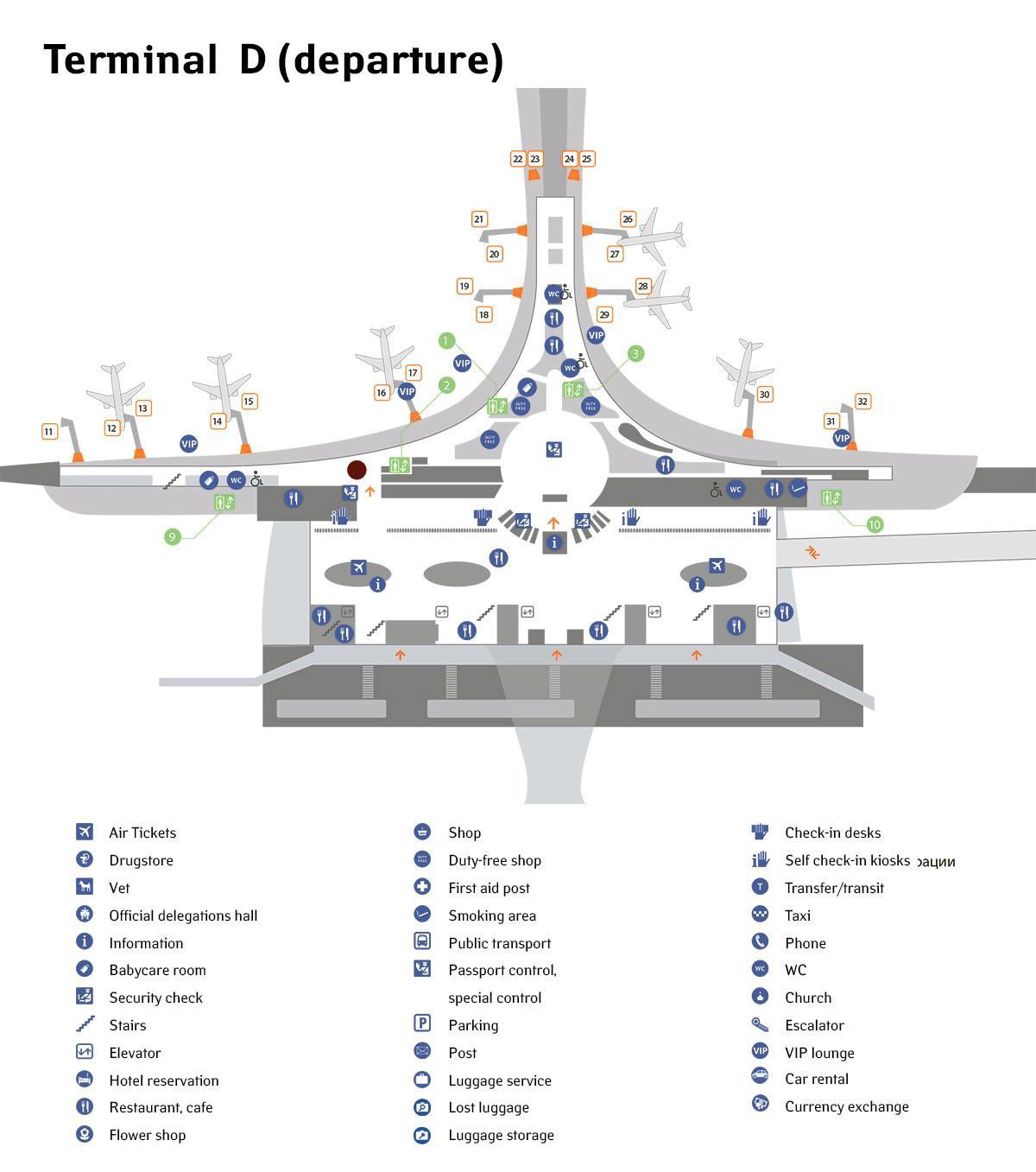 Sheremetyevo aeroporto mapa terminal d