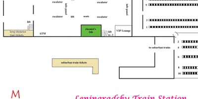 Mapa de Leningradsky estación de Moscova