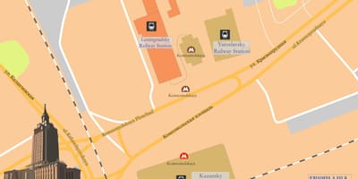 Mapa de Moskva oktiabrskaia estación