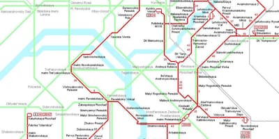 Mapa de Moskva tranvía